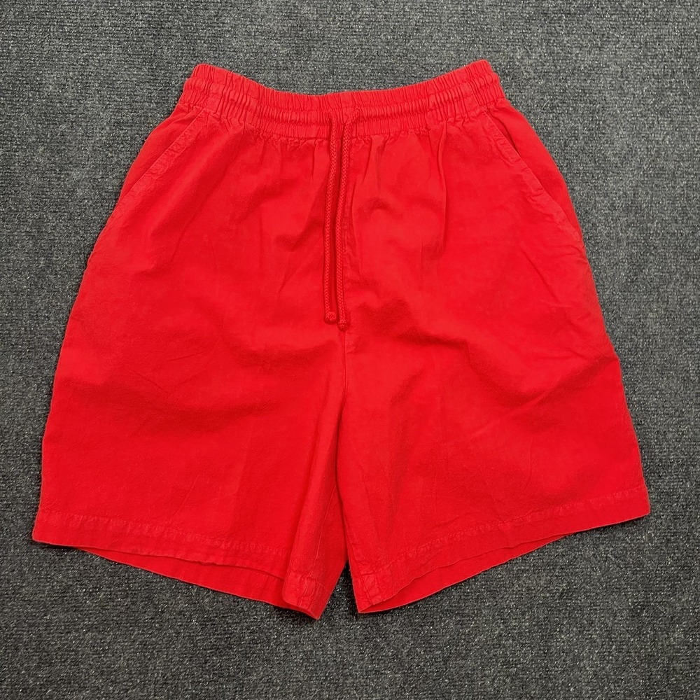 Vintage Erika Classics Shorts Womens Small Red Chino Elastic Waist Drawstring